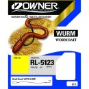 OWNER worm hook leader 65cm size 8 0.25mm burnished 7pcs.