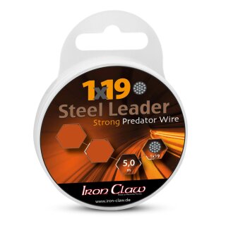 IRON CLAW 1x19 Steel Leader 0,5mm 15kg 5m Black
