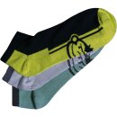 RIDGEMONKEY Trainer Socks Junior Yellow Grey Green 3 pairs